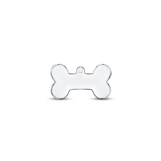 White Gold Bone pet ID tag